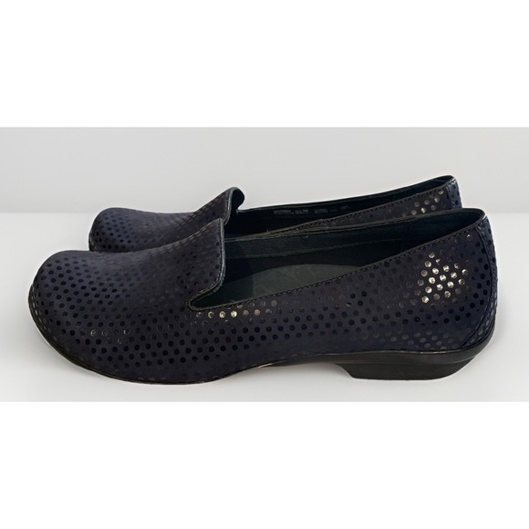 Dansko Olivia Slip On Shimmer Polka‎ Dot Flats Loafers Blue Women's Size 9.5 - Picture 2 of 9